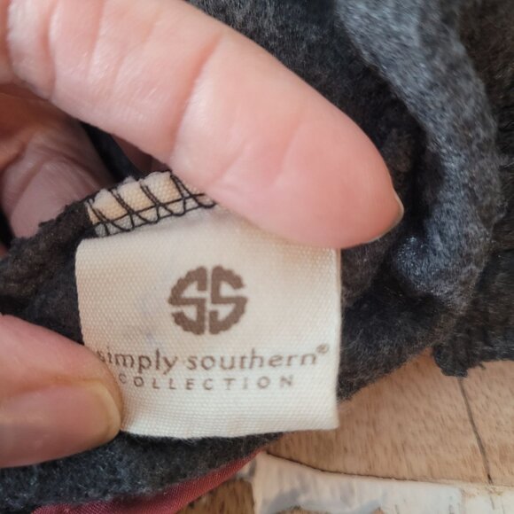 Simply Southern Womens Fleece Pullover Quarter-Zip Colorblock Pink & Gray Size M - Picture 5 of 13